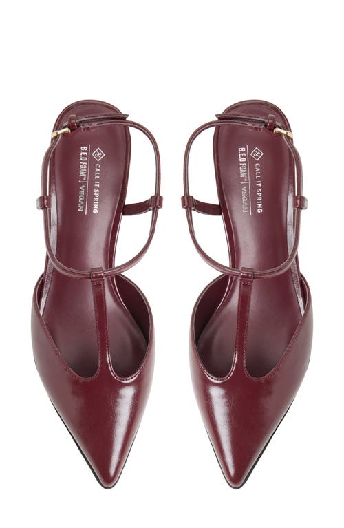 Call It Spring By Aldo Talaa Ankle Strap Pointed Toe Kitten Heel Pump In Burgundy