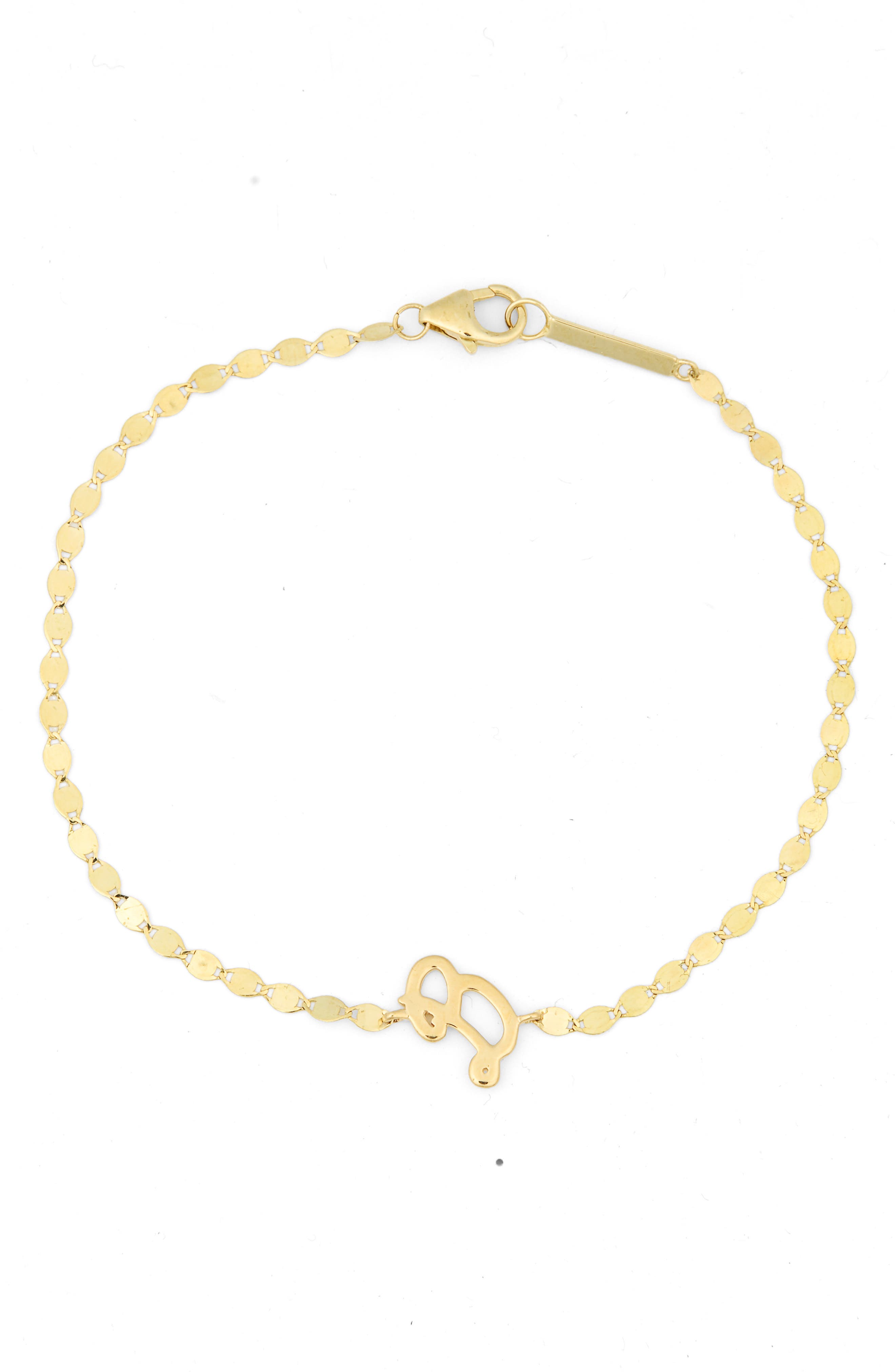 LANA Jewelry Cursive Initial Pendant Bracelet