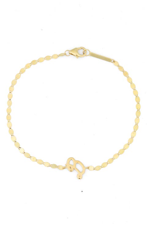 Jewelry Cursive Initial Pendant Bracelet