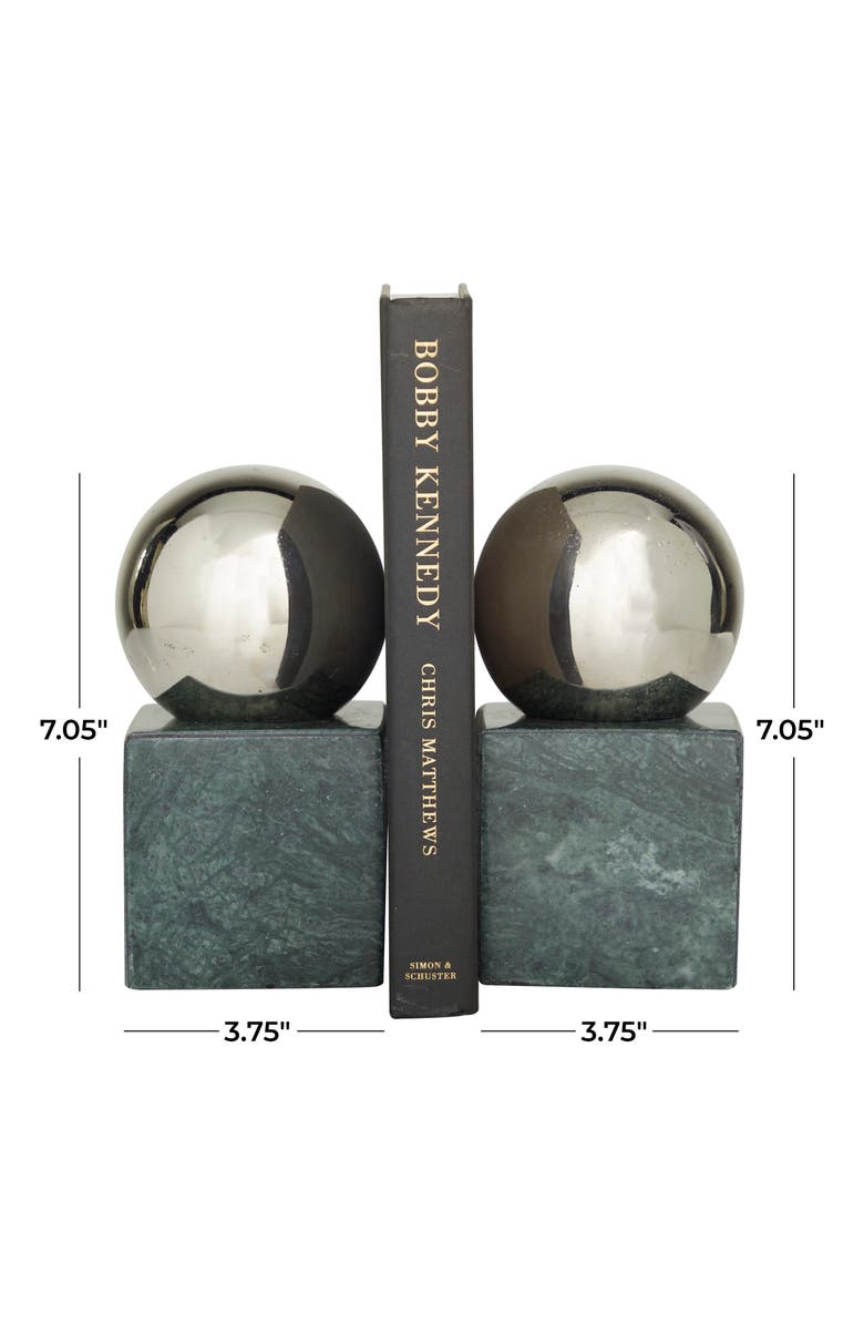 COSMO BY COSMOPOLITAN Silver Marble Orb Bookends, Alternate, color,