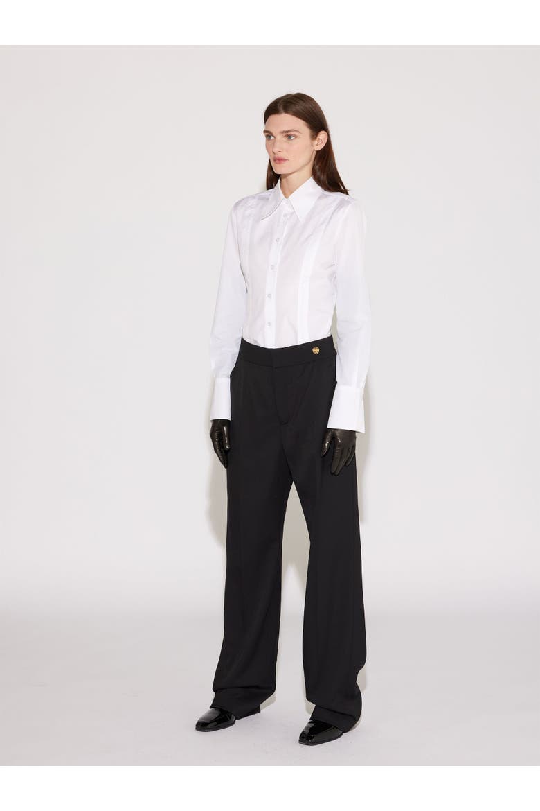 Sydney Relaxed Menswear-Style Trouser, Alternate, color, Black