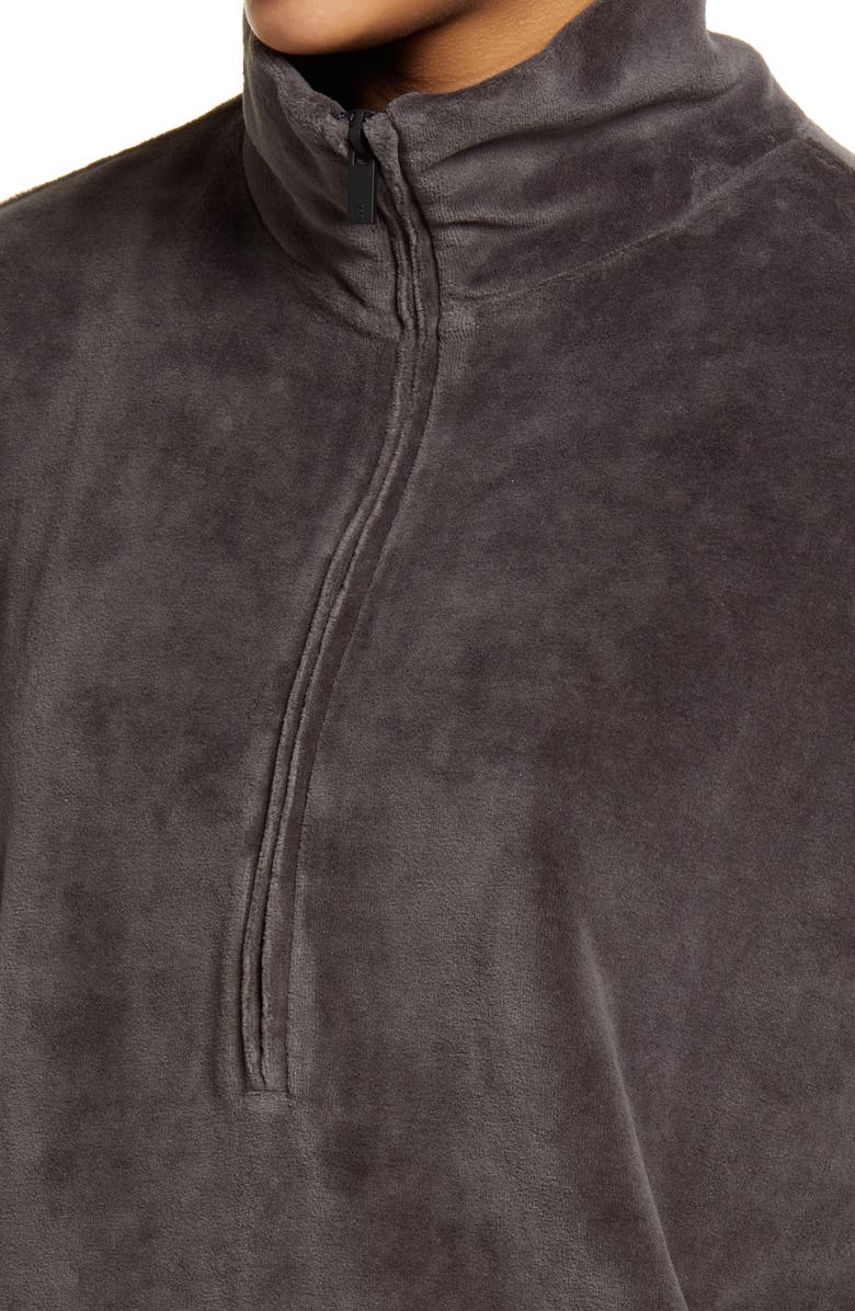 Fear of God Essentials Velour Oversize Half Zip Pullover, Alternate, color, 