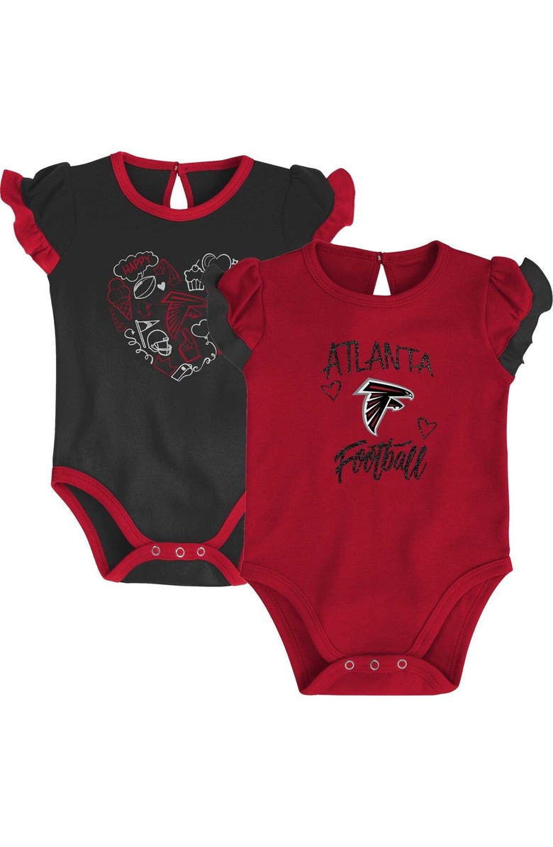 Outerstuff Newborn & Infant Red/Black Atlanta Falcons Too Much Love Two-Piece Bodysuit Set, Main, color, 