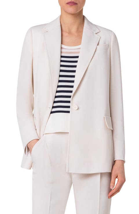 Wool Tricotine Boyfriend Blazer