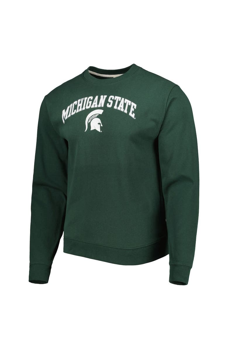 LEAGUE COLLEGIATE WEAR Men's League Collegiate Wear Green Michigan State Spartans 1965 Arch Essential Lightweight Pullover Sweatshirt, Alternate, color, Green