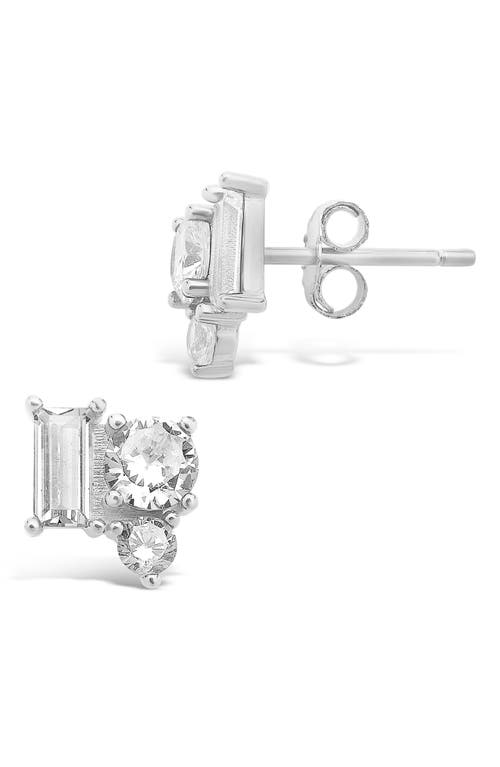 Sterling Forever Cluster Stud Earrings In Silver