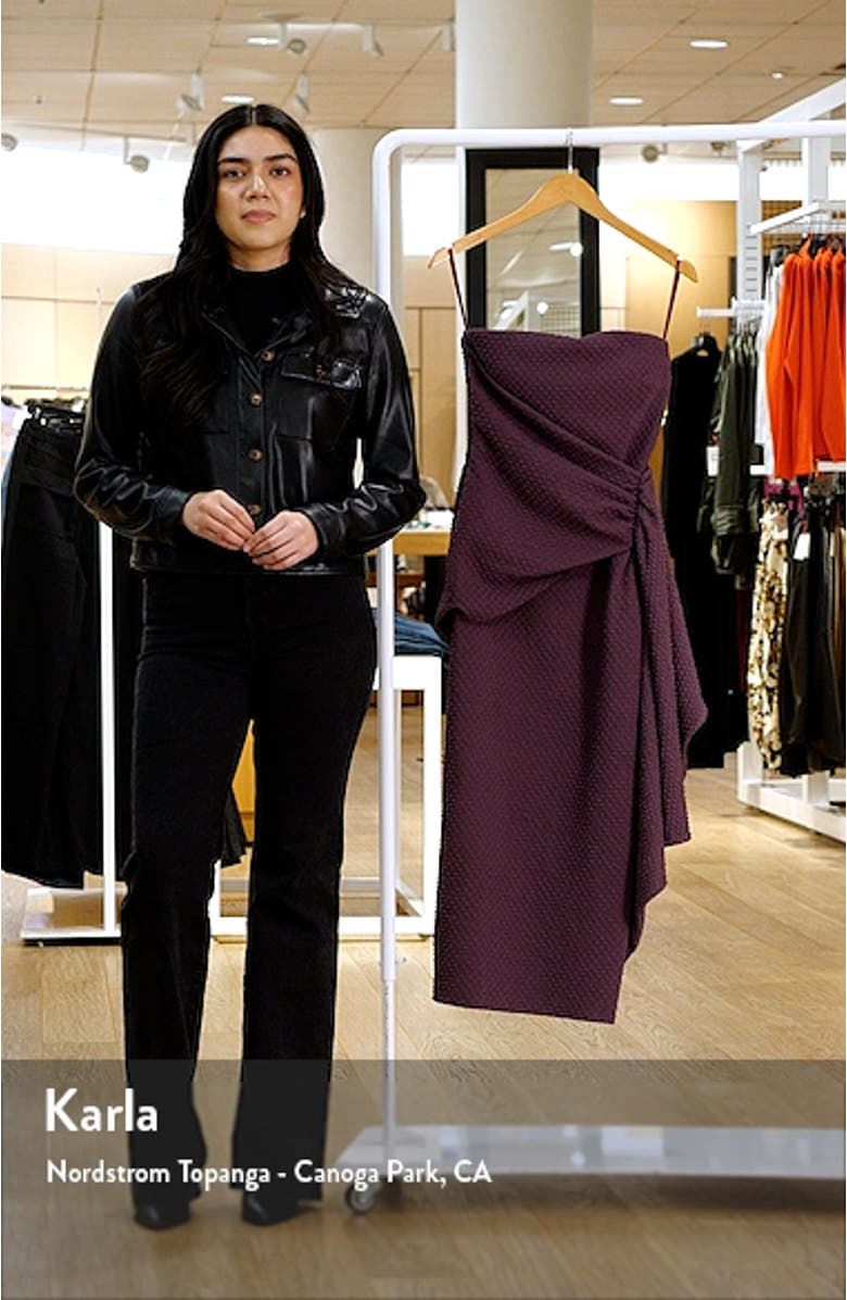 Airi Strapless Cloqué Faux Wrap Midi Dress, sales video thumbnail