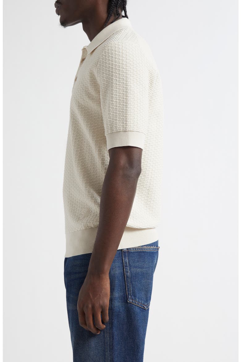 Textured Polo Sweater, Alternate, color, M2826 BEIGE CHIARISSIMO