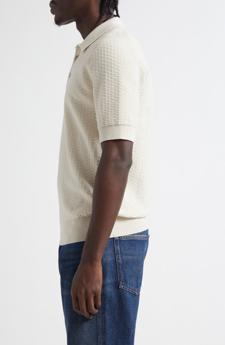 Dolce&Gabbana Textured Polo Sweater, Alternate, color, M2826 Beige Chiarissimo