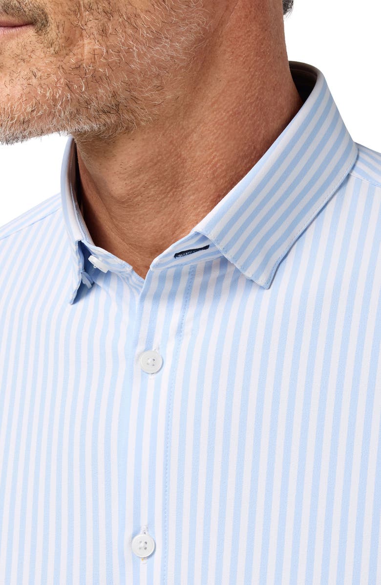 Mizzen+Main Leeward Trim Fit Bengal Stripe No Tuck Stretch Button-Up Shirt, Alternate, color, 