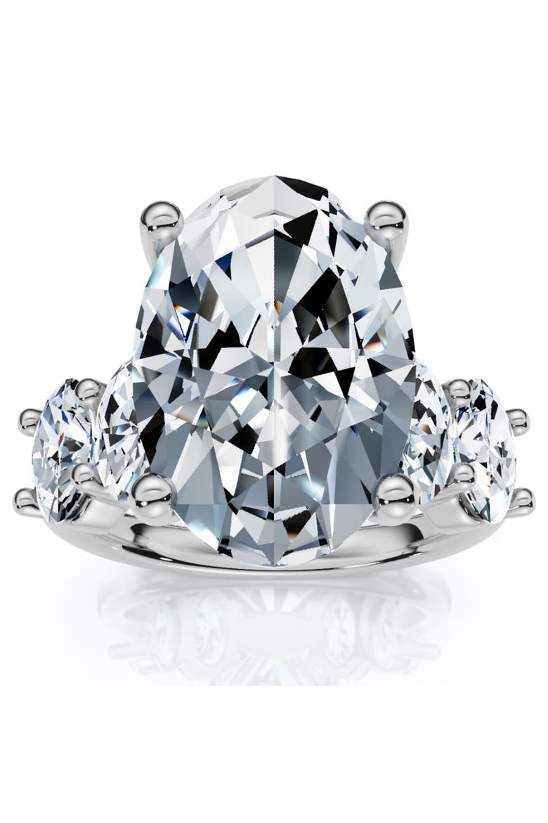 Certified 8.50Ct Oval Diamond Engagement Ring 14k Gold, Main, color, 14k White Gold