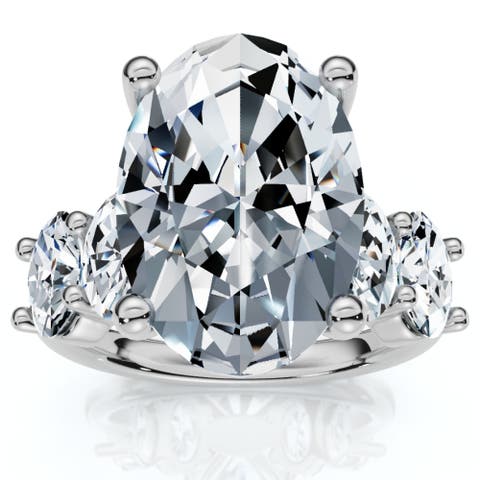 Certified 8.50Ct Oval Diamond Engagement Ring 14k Gold