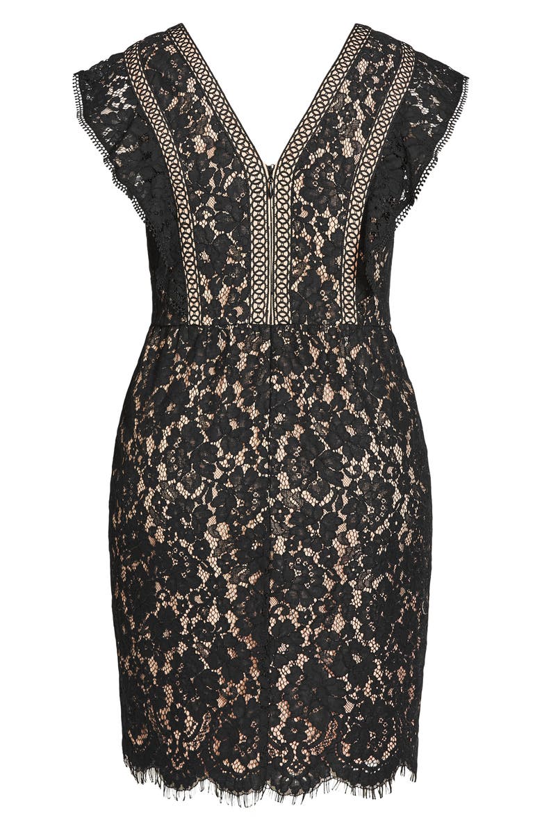 City Chic Sweet Julia Sleeveless Lace Dress, Alternate, color, 