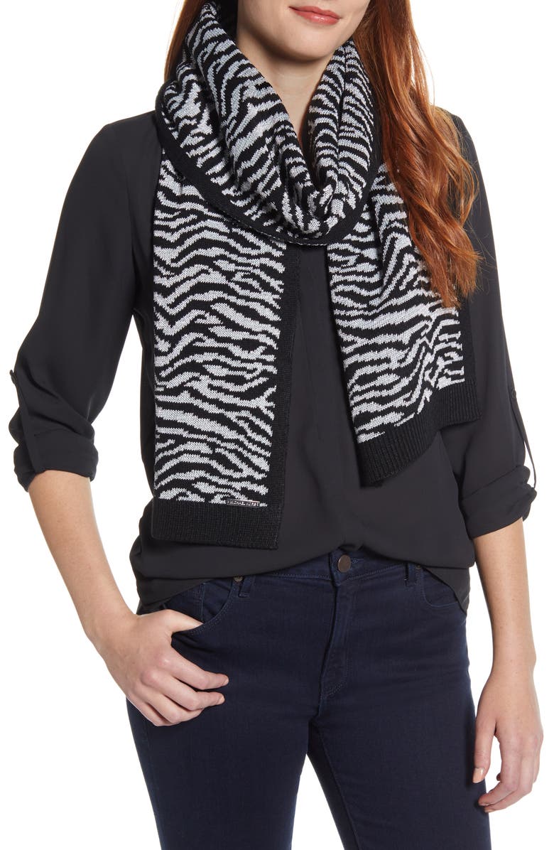 MICHAEL Michael Kors Metallic Tiger Scarf, Main, color, 