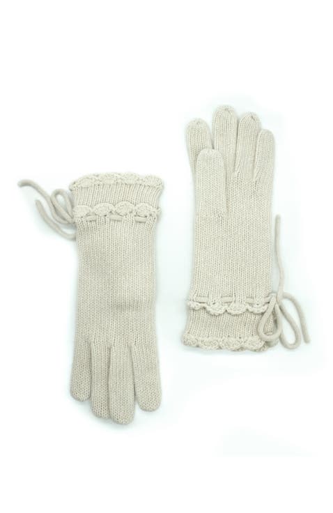 Cashmere gloves with strings