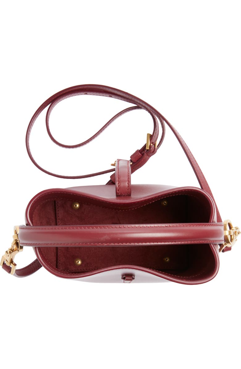 Saint Laurent Mini Le 37 Leather Bucket Bag, Alternate, color, New Dark Bordeaux