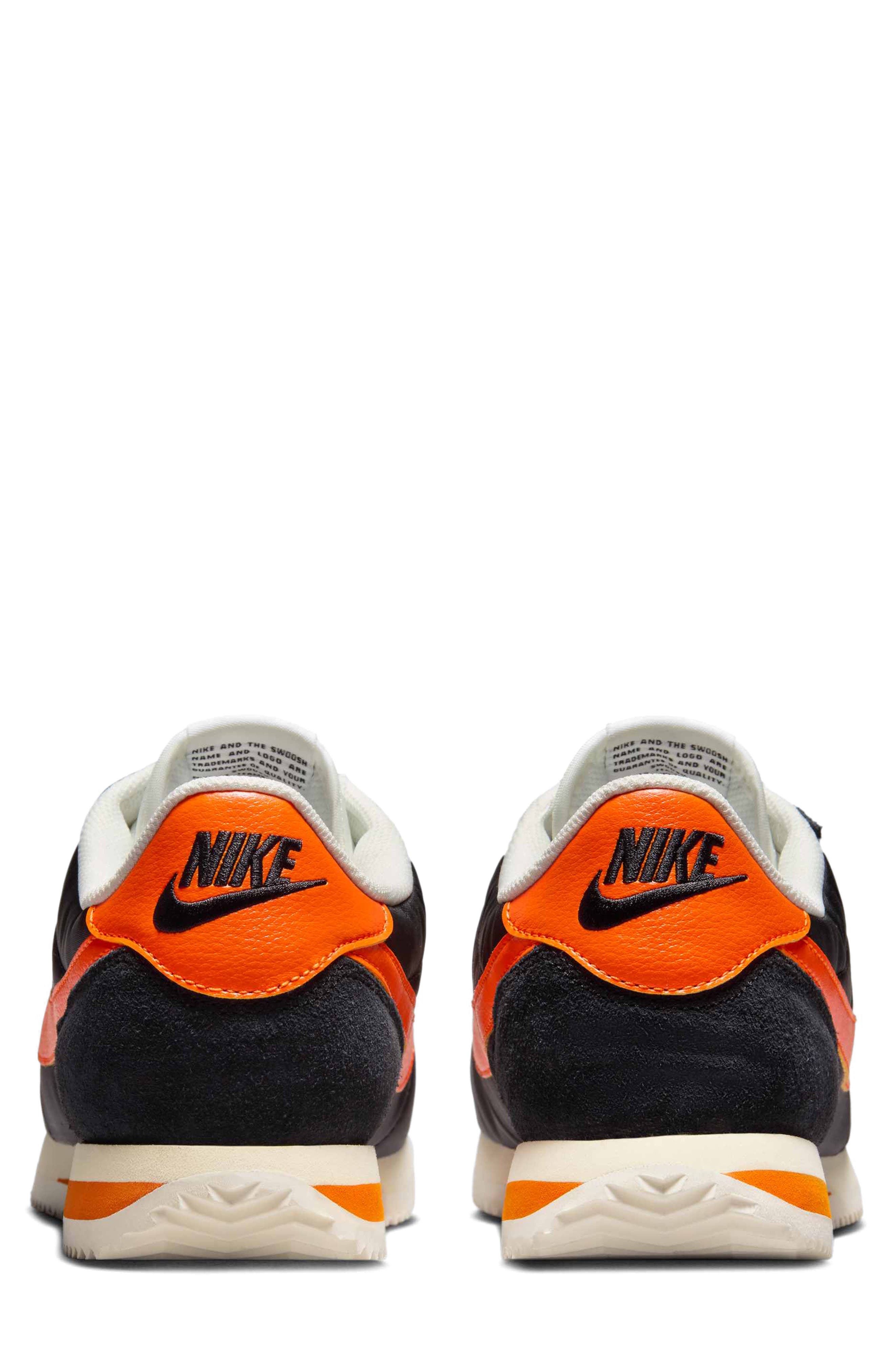 Cortez TXT Sneaker, Alternate, color, BLACK/ SAIL/ SAFETY ORANGE