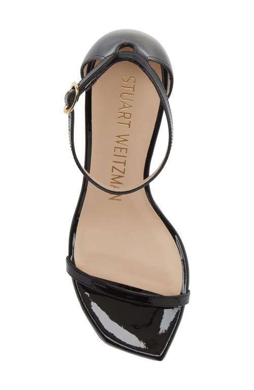 Stuart Weitzman Nudistcurve 100 Smooth Leather Sandal In Black