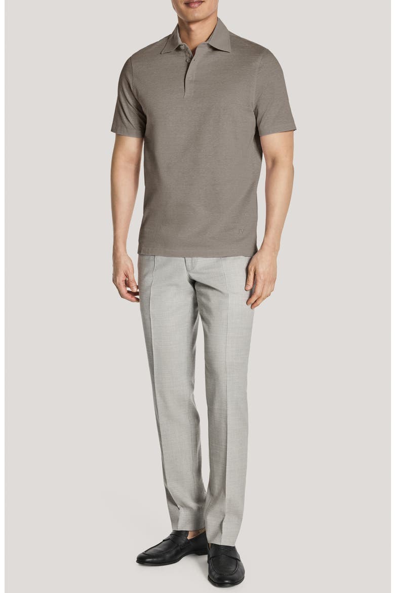 Davis Cotton & Linen Polo, Alternate, color, KHAKI