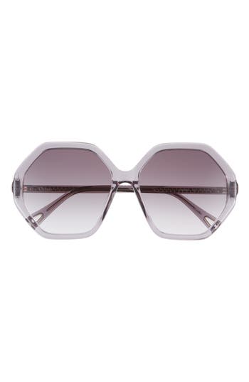 Chloé 58mm Oversized Core Sunglasses In Grey Grey Grey