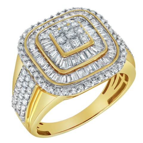 Street King 14K Yellow Gold Diamond Men Statement Ring - 1.91ct.
