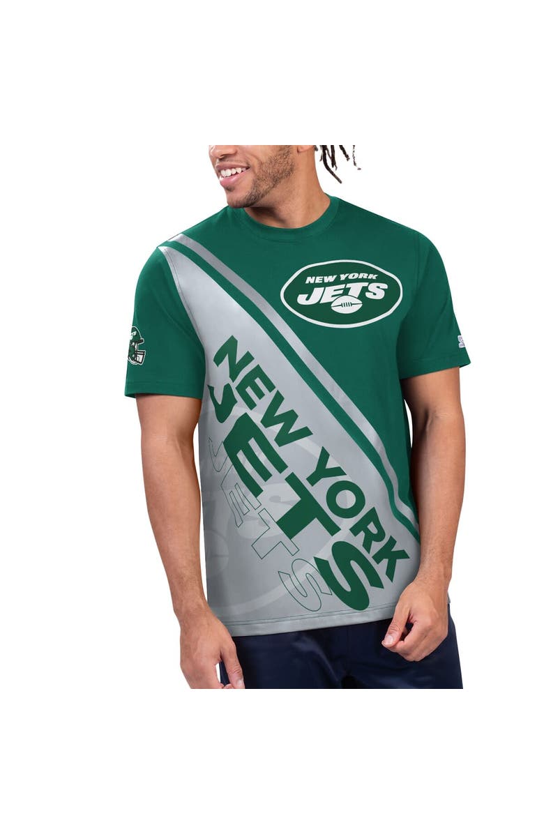 STARTER Men's Starter Green/White New York Jets Finish Line Extreme Graphic T-Shirt, Main, color, Green