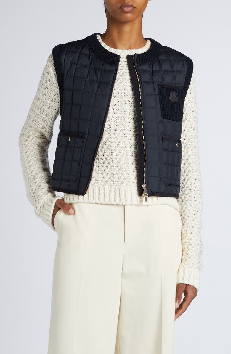 Moncler Box Quilted Down Vest, Main, color,