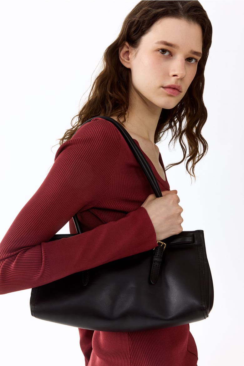 Rib-knit Twist-detail Top, Alternate, color, Burgundy