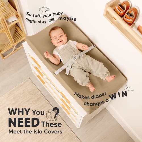 Keababies 2-pack Isla Changing Pad Covers In Pecan