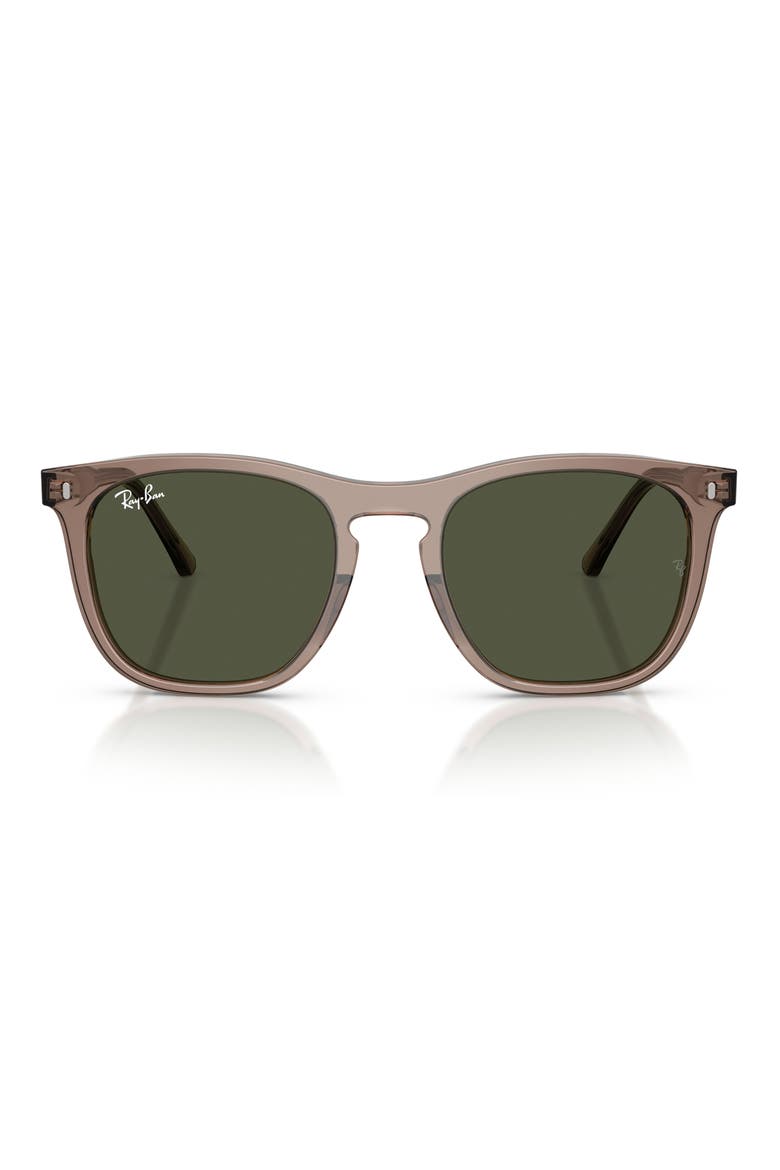53mm Square Sunglasses, Main, color, LIGHT BROWN / GREEN