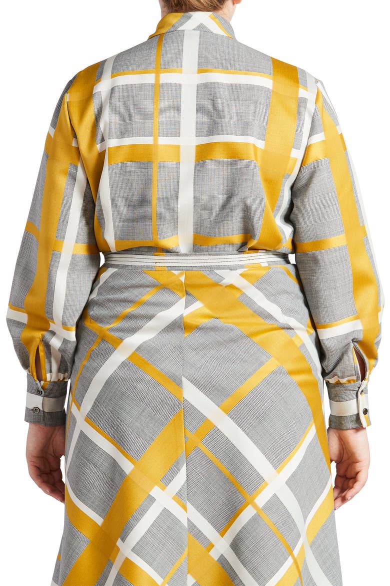 Tunnel Bow Wool Blend Blouse, Alternate, color, GRAY MULTI
