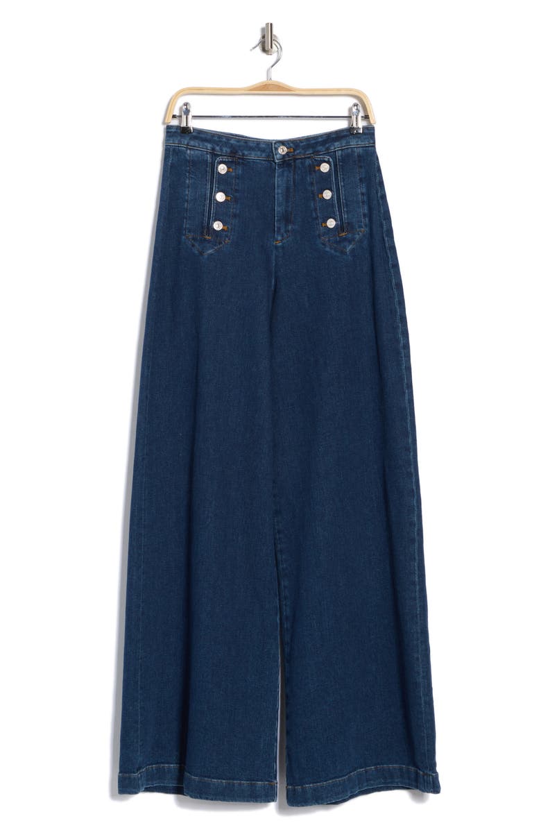 7 For All Mankind Marina Wide Leg Denim Trousers, Alternate, color,