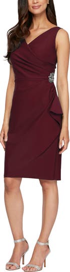 alex evenings side ruched cocktail dress Alex Evenings Long Mesh Cold Shoulder Dress Women's Dress Black : 12