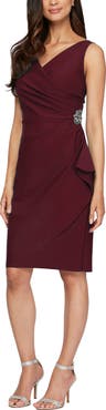 Alex Evenings Contour Collection Side Ruched Cocktail Dress