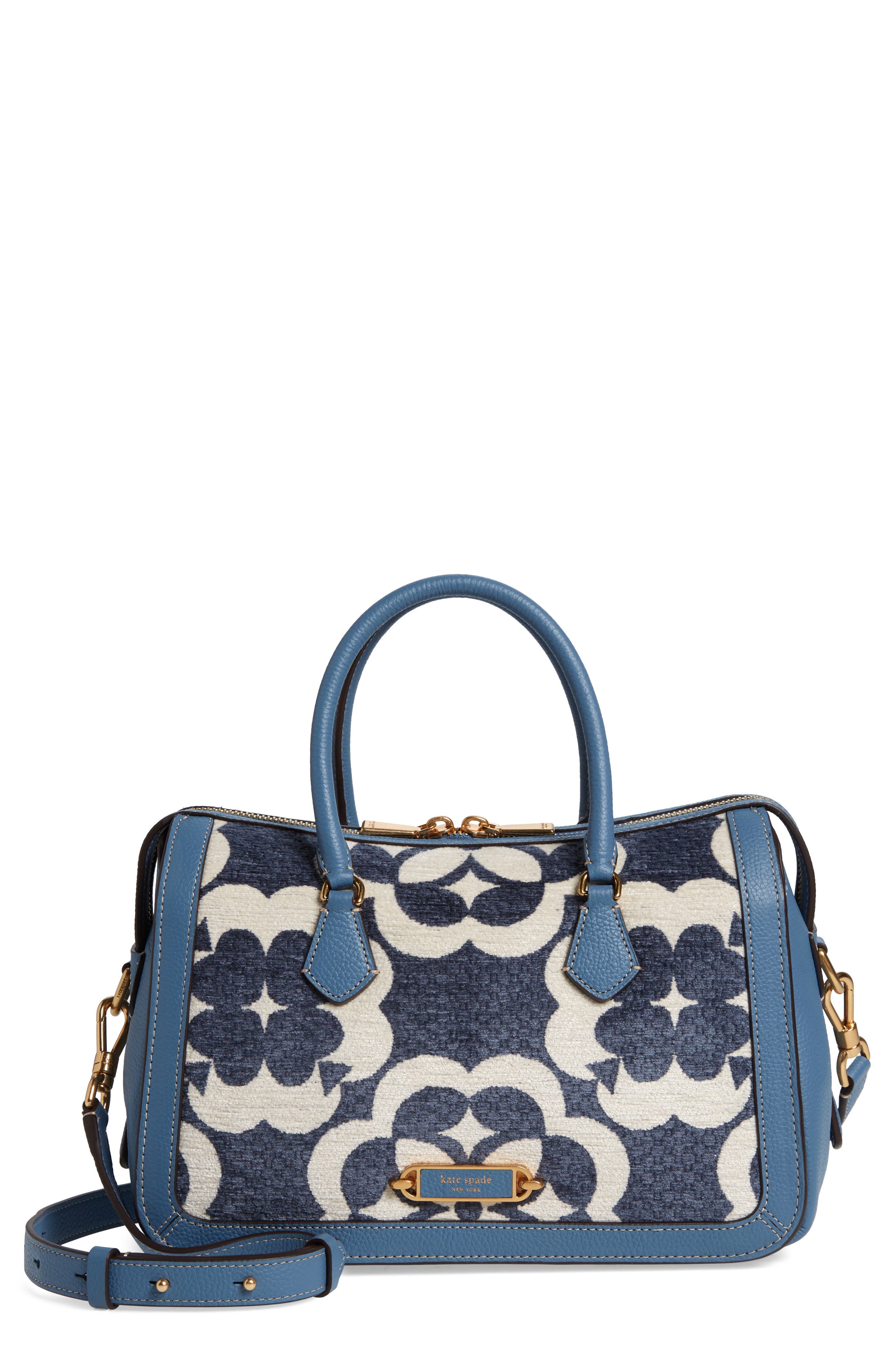 Kate Spade New York tapestry & leather medium satchel, Main, color, 