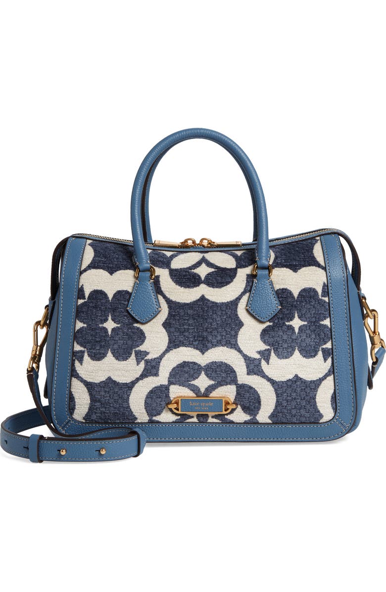 Kate Spade New York tapestry & leather medium satchel, Main, color,