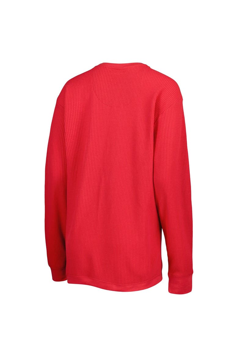Women's Pressbox Red Wisconsin Badgers Surf Plus Size Southlawn Waffle-Knit Thermal Tri-Blend Long Sleeve T-Shirt, Alternate, color, Red