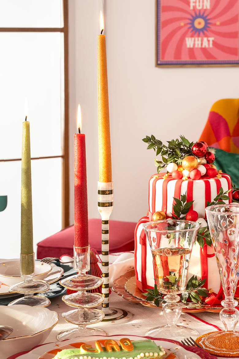 Deurne 6 Pcs Candlestick 12 In, Alternate, color, Green