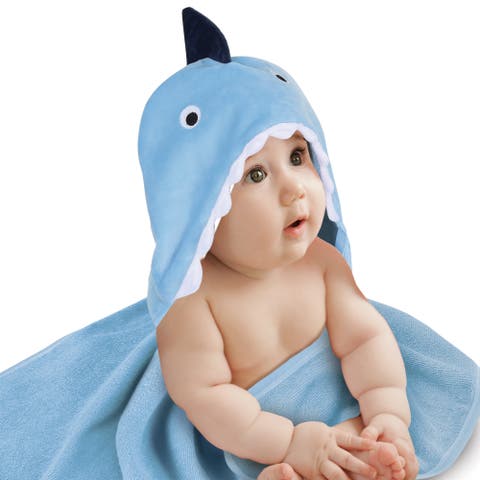 Baby/Infant Luxury Cotton Terry Shark Hooded Bath Towel