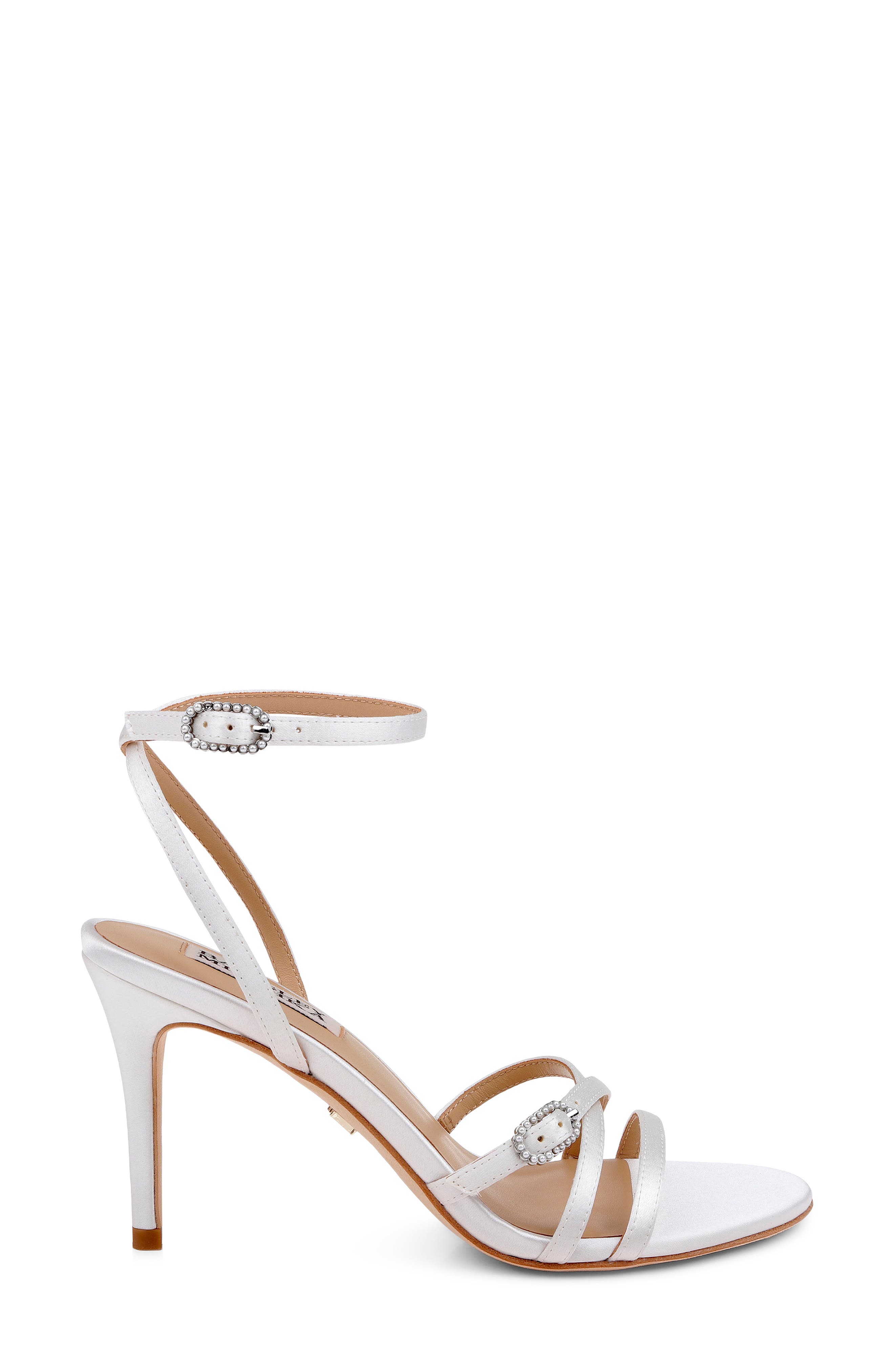 Badgley Mischka Collection Yulan Ankle Strap Sandal, Alternate, color, White Satin