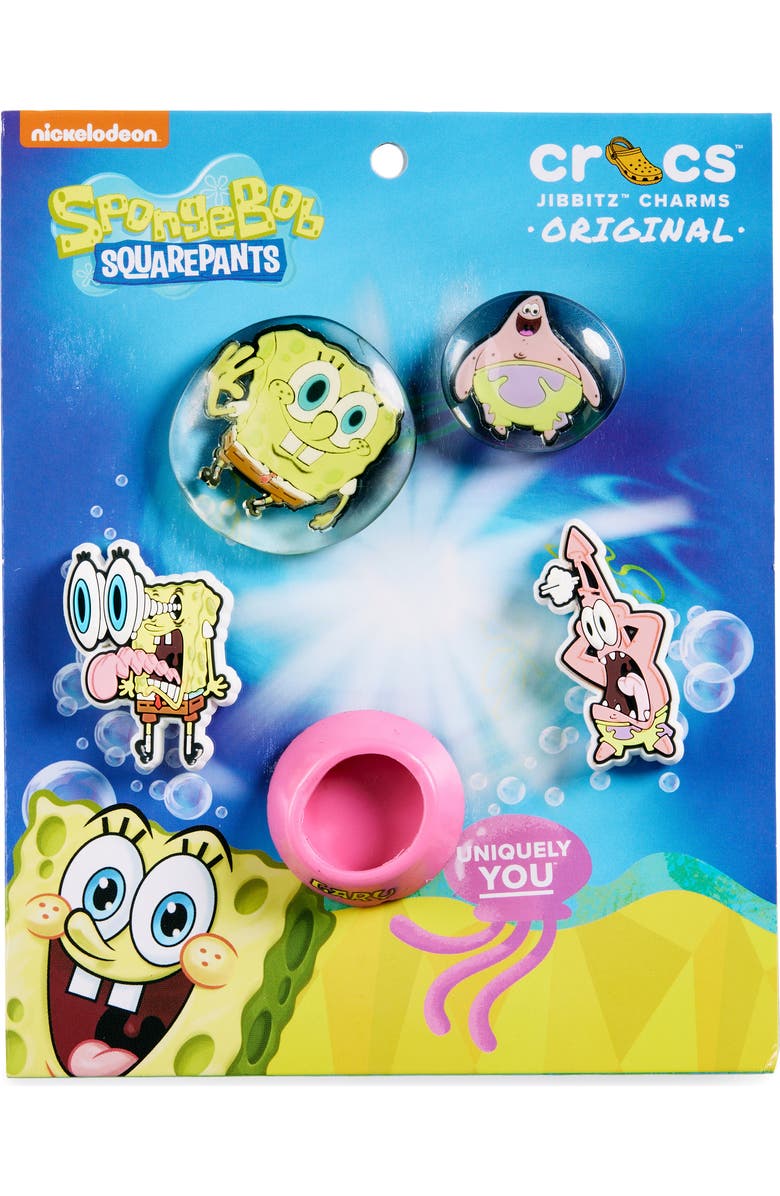 CROCS SpongeBob SquarePants<sup>™</sup> Assorted 5-Pack Jibbitz Shoe Charms, Main, color, Multi