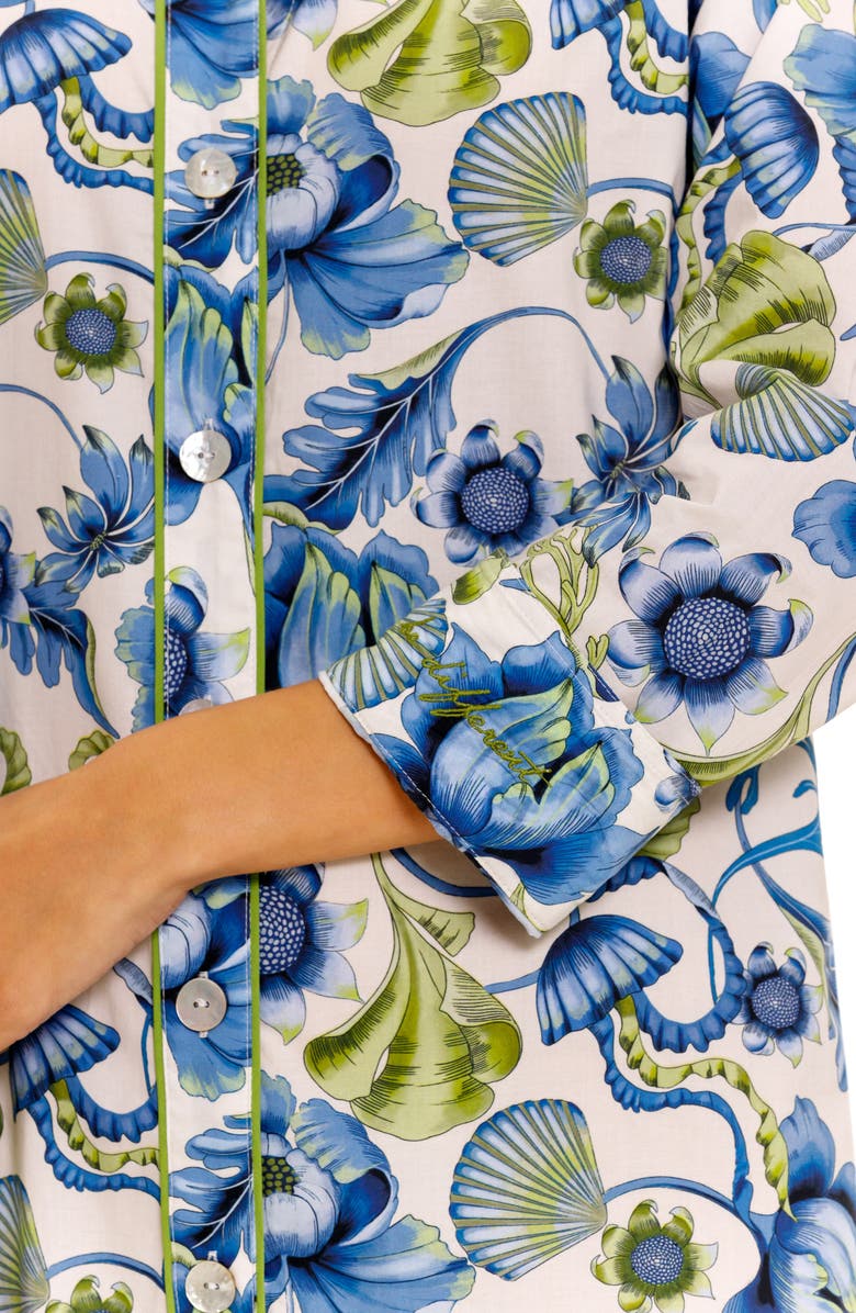 The Lazy Poet Sissy Green Medusa Cotton Nightgown, Alternate, color, White