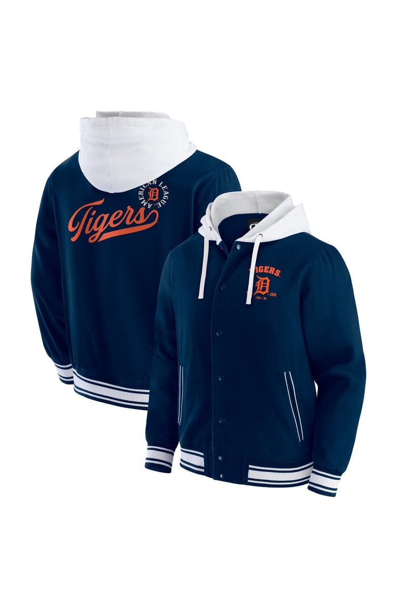 Darius Rucker Collection by Fanatics Men's Darius Rucker Collection by Fanatics  Navy Detroit Tigers Full-Snap Hooded Jacket, Main, color, 