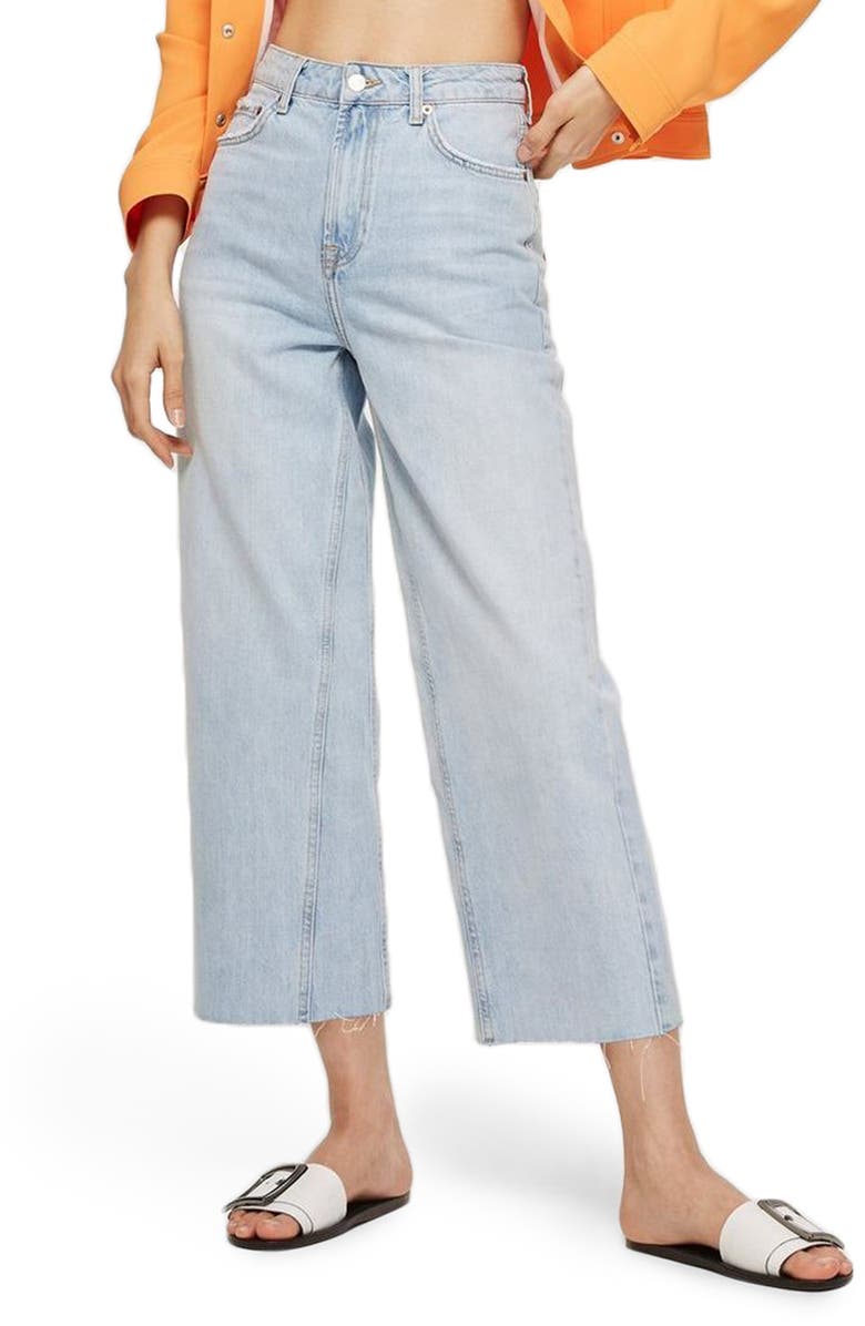 Topshop MOTO Wide Leg Crop Non-Stretch Jeans, Main, color,