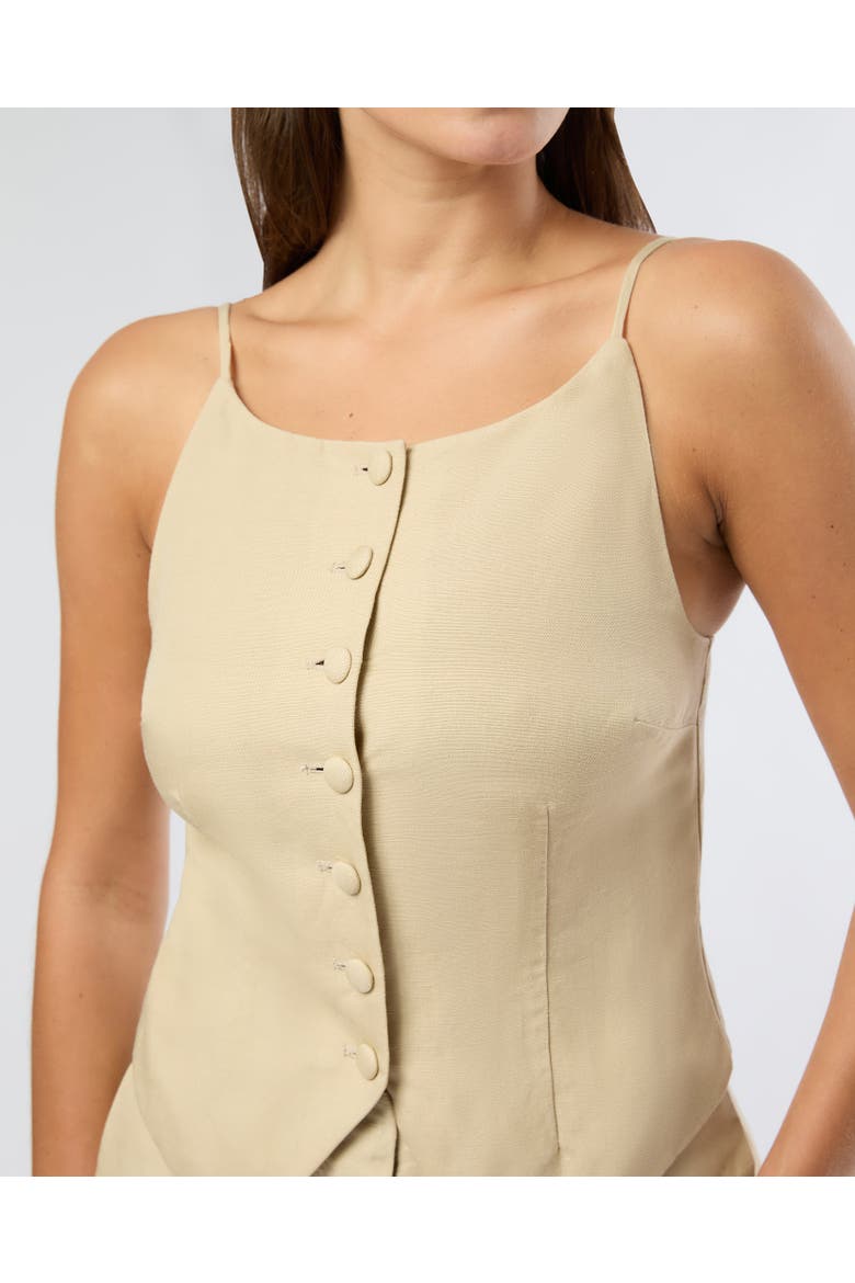 Air Linen High Neck Top, Alternate, color, JUTE