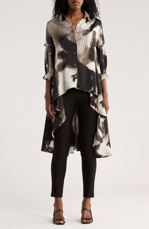 Three-Quarter Sleeve High-Low Top