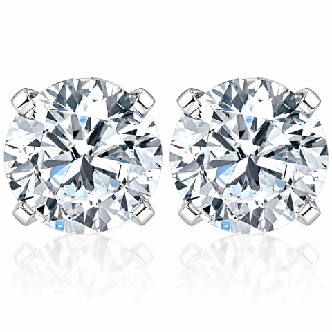 Certified 1Ct TW Round Diamond Studs 14k Gold Lab Grown Earrings