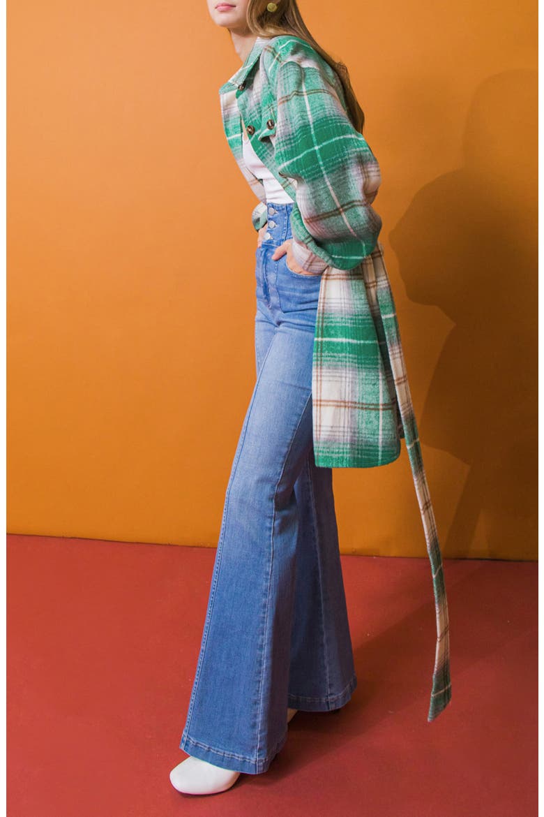 Plaid Shirt Jacket, Alternate, color, GREEN