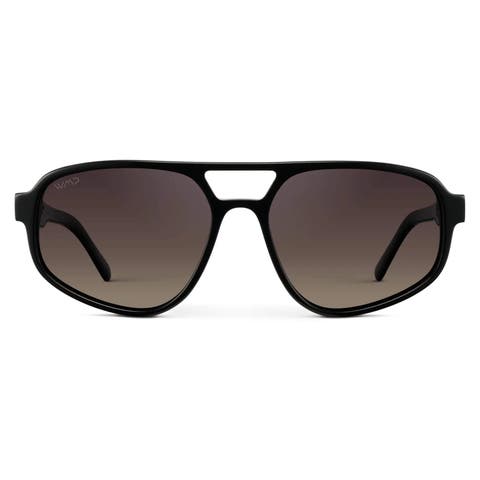 Brooklyn - 56mm Double Bridge Aviator Polarized Sunglasses