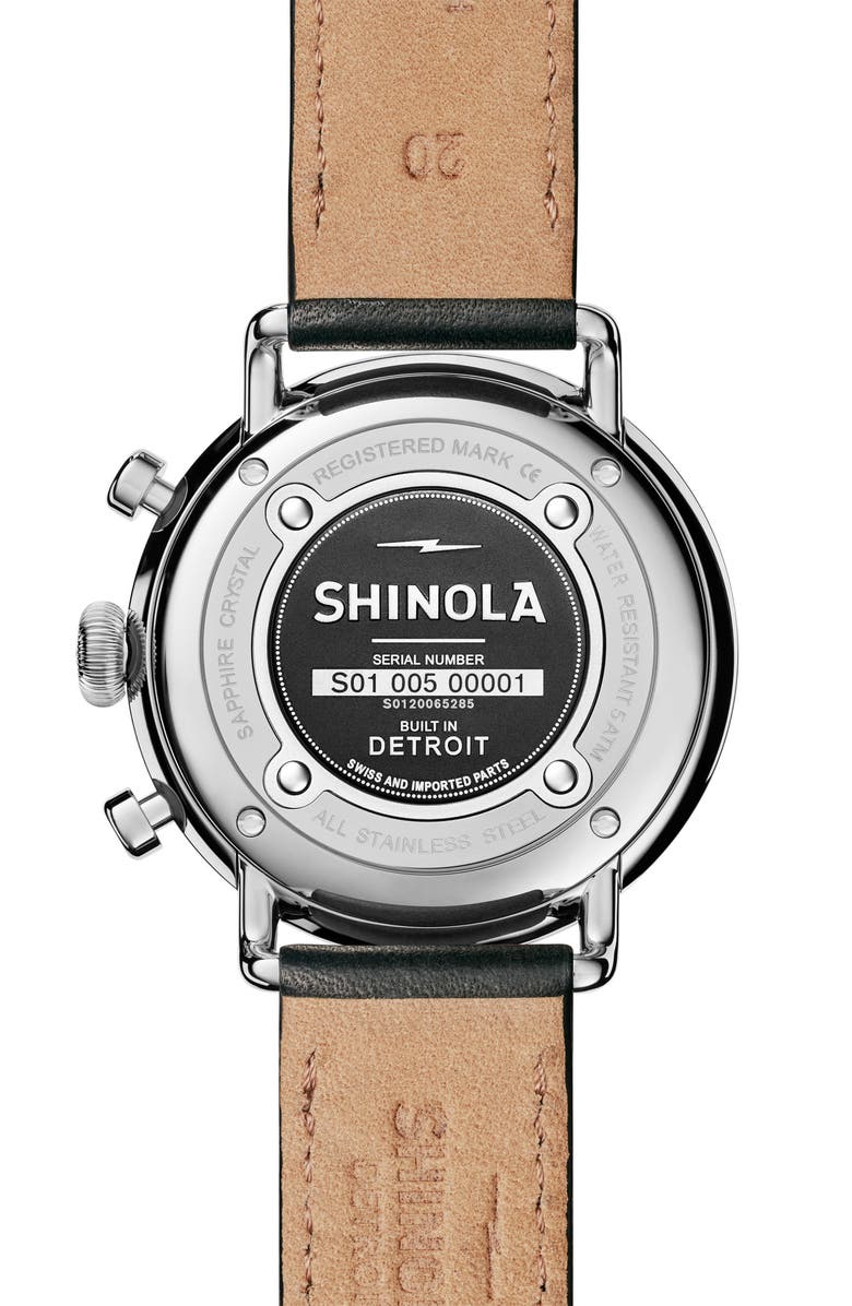 Shinola The Canfield Chrono Leather Strap Watch, 43mm, Alternate, color,